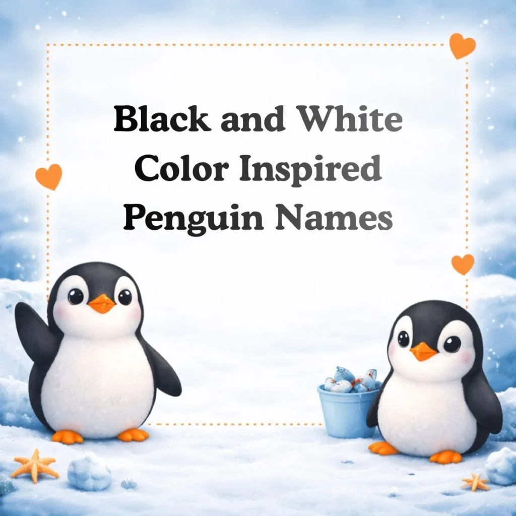 Black and White Color Inspired Penguin Names 🖤🤍