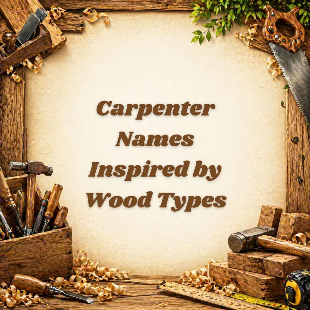 Carpenter Names Inspired by Wood Types
