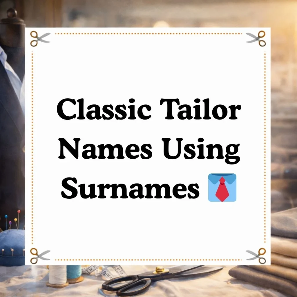 Classic Tailor Names Using Surnames 👔