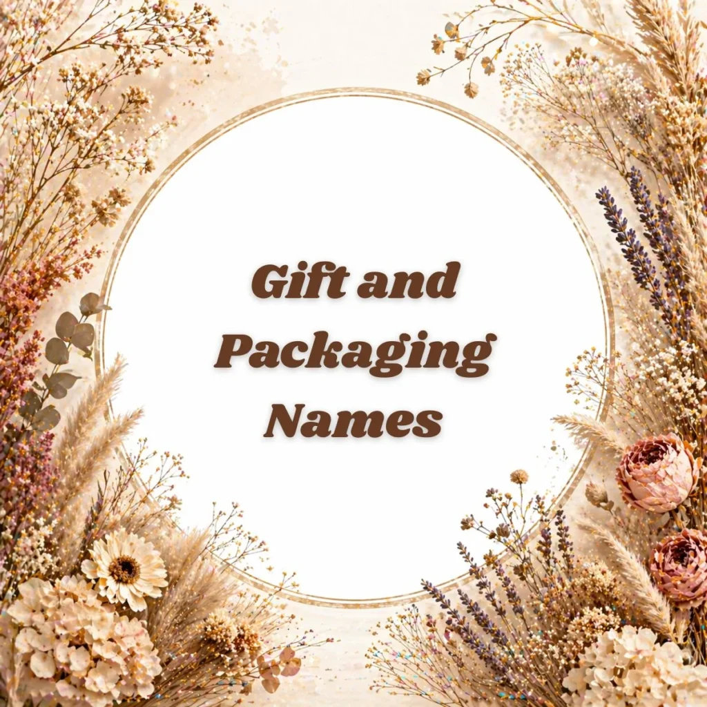 Gift and Packaging Names