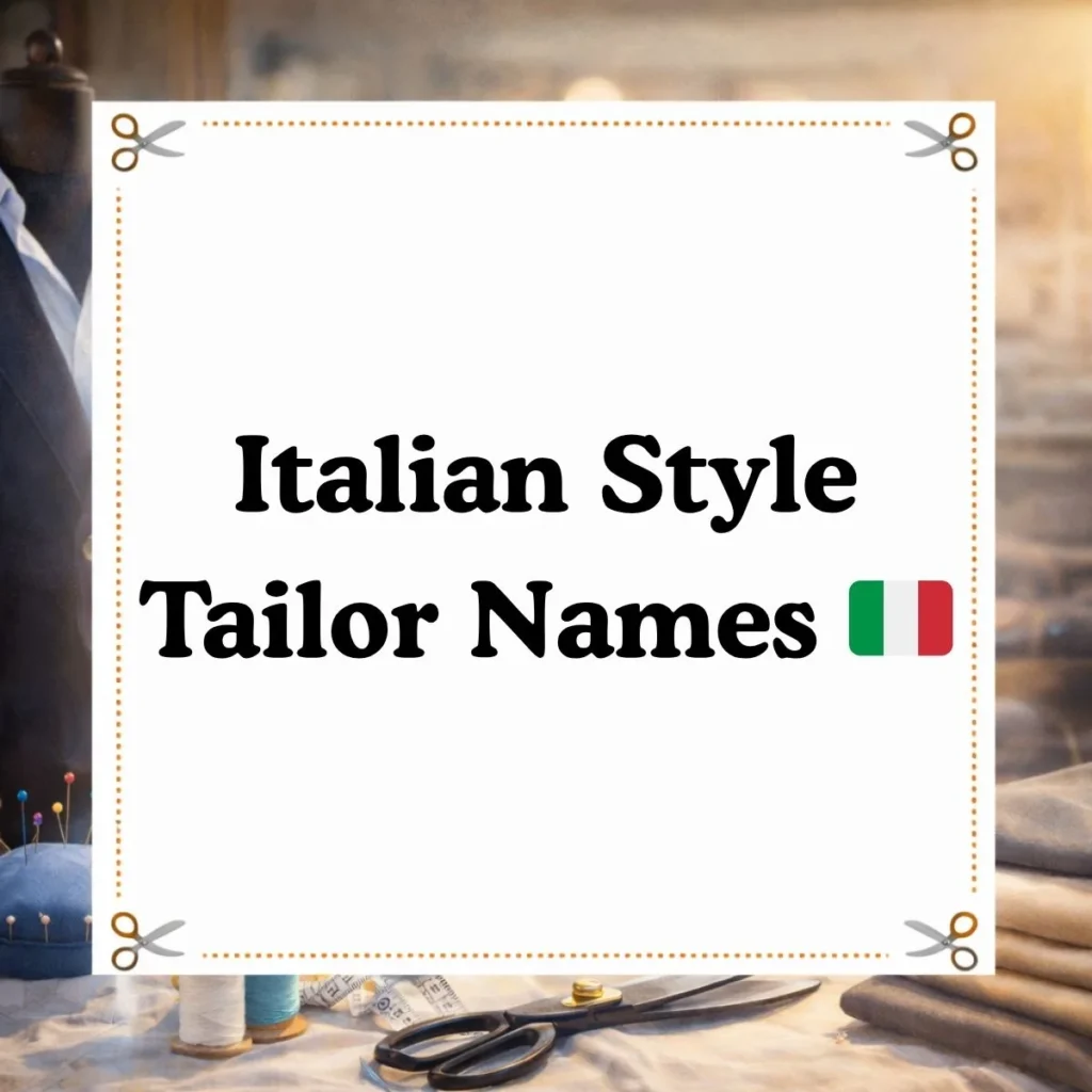 Italian Style Tailor Names 🇮🇹
