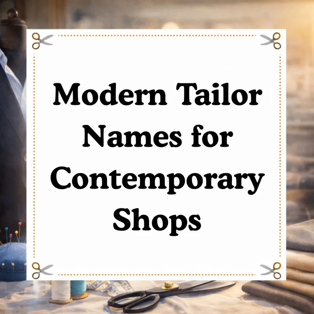Modern Tailor Names for Contemporary Shops 🆒