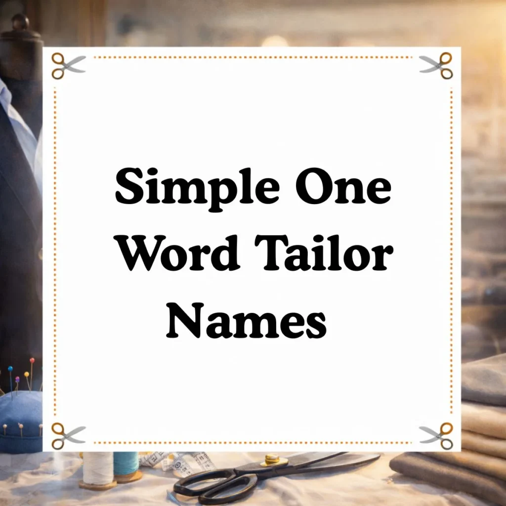 Simple One Word Tailor Names 📝