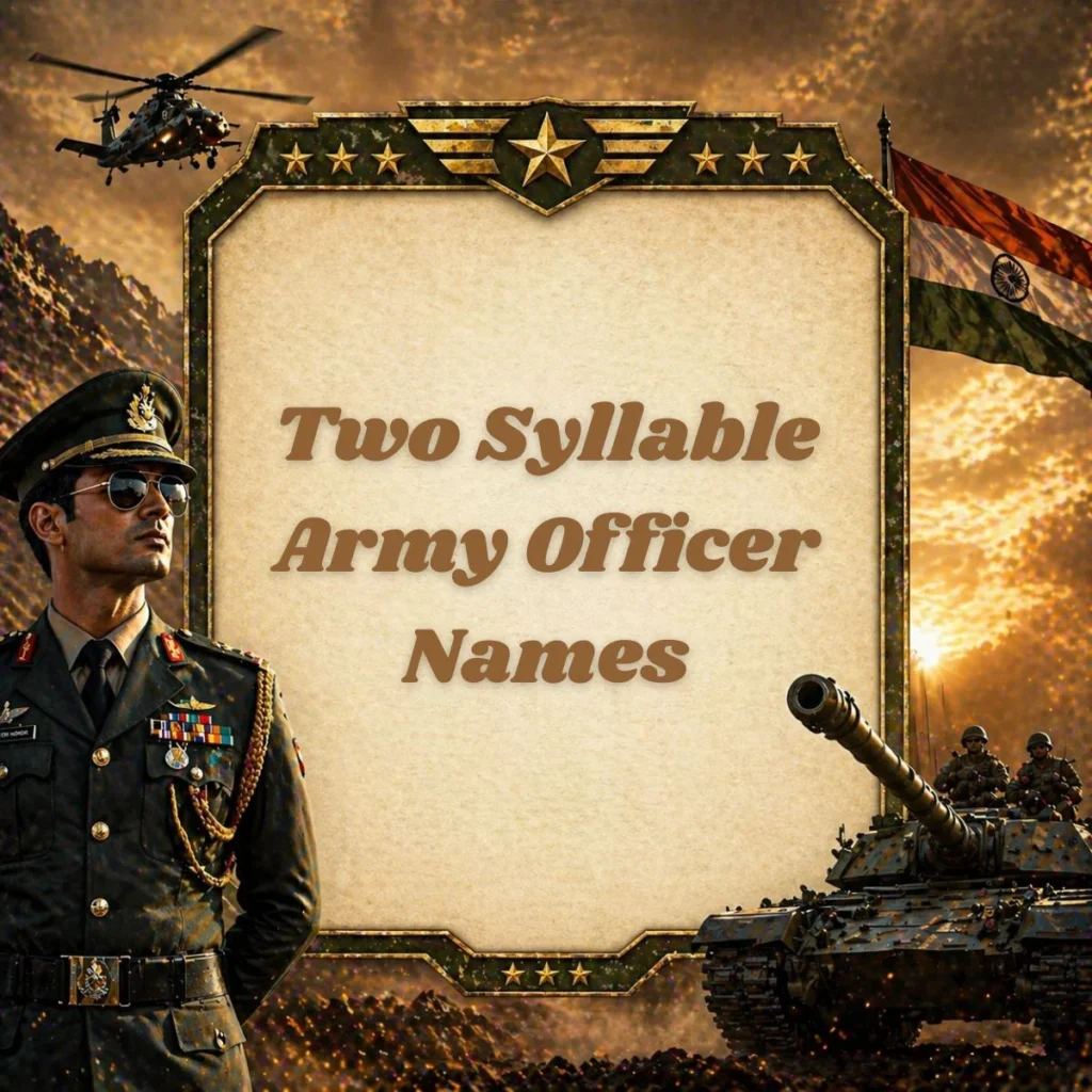 Two Syllable Army Officer Names