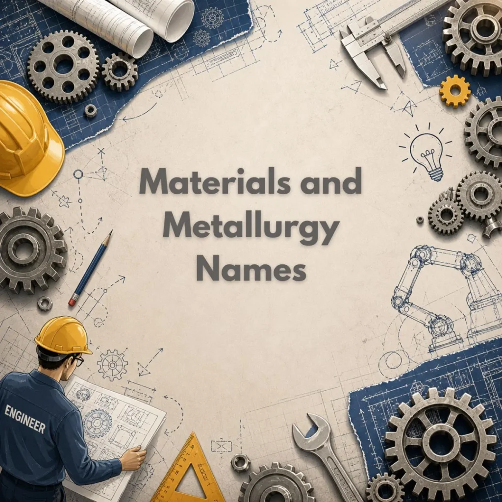 Materials and Metallurgy Names