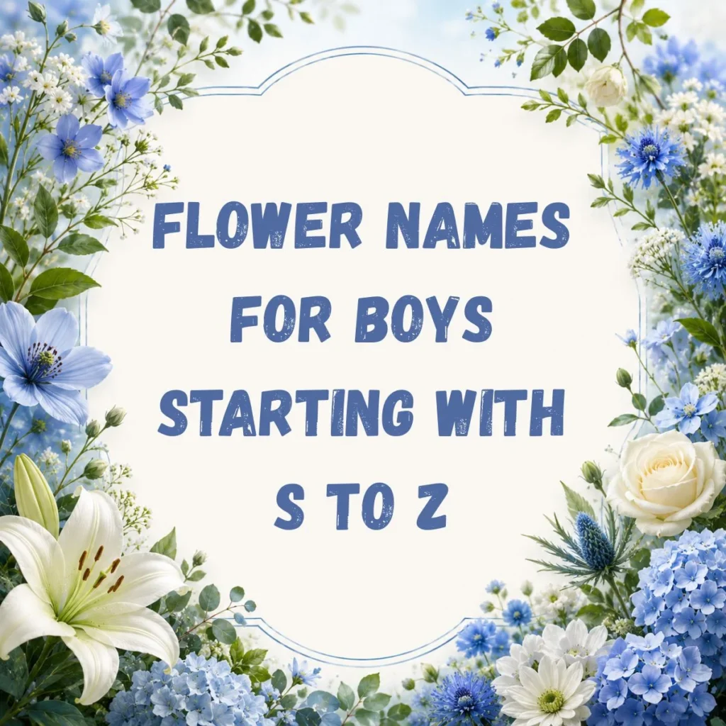Flower Names for Boys Starting with S to Z