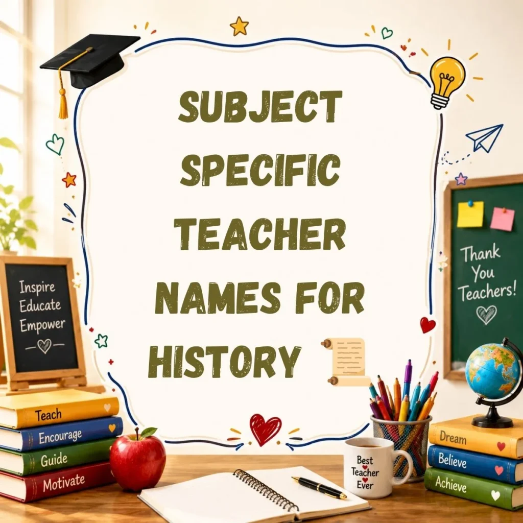 Subject Specific Teacher Names for History 📜