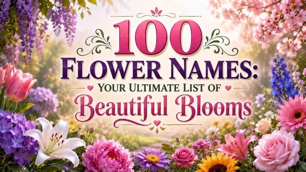 100 Flower Names Your Ultimate List of Beautiful Blooms
