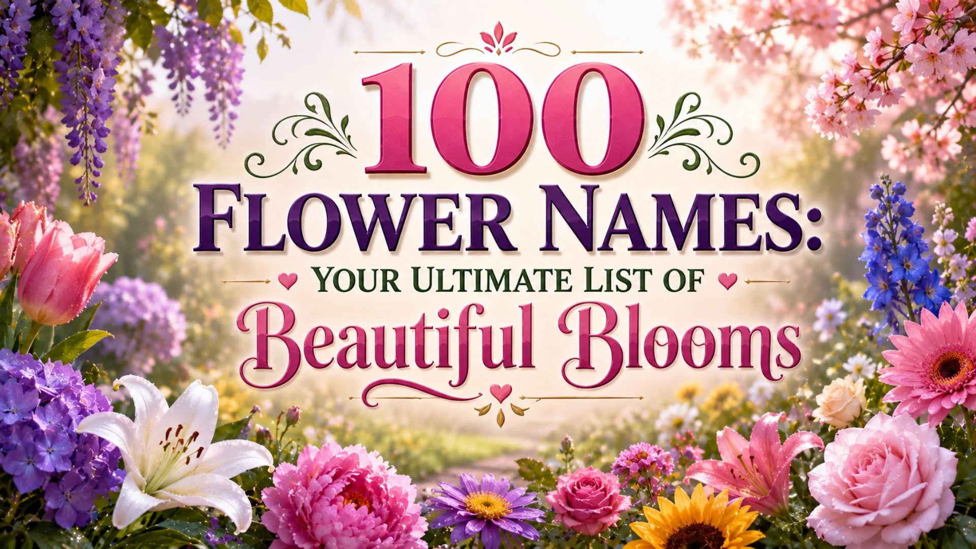 100 Flower Names Your Ultimate List of Beautiful Blooms