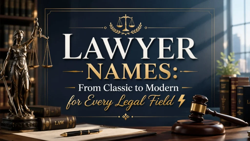 Lawyer Names From Classic to Modern for Every Legal Field ⚡
