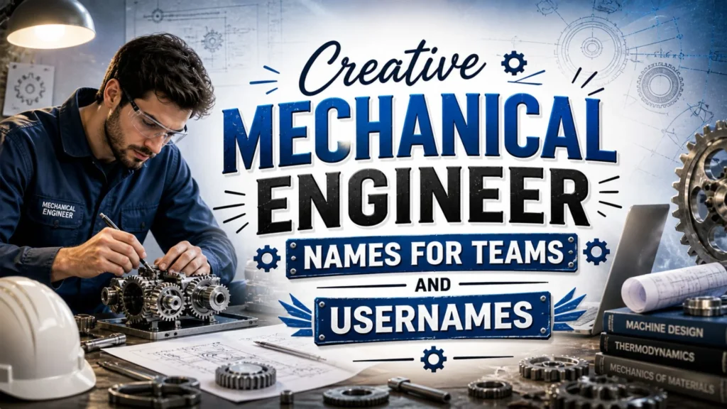 Creative Mechanical Engineer Names for Teams and Usernames