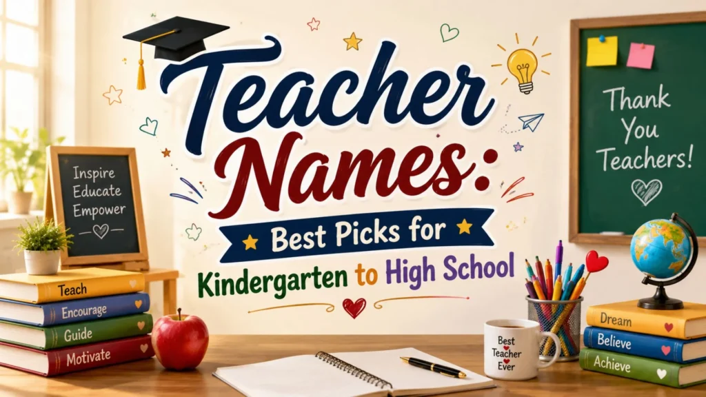 Teacher Names Best Picks for Kindergarten to High School 🎓
