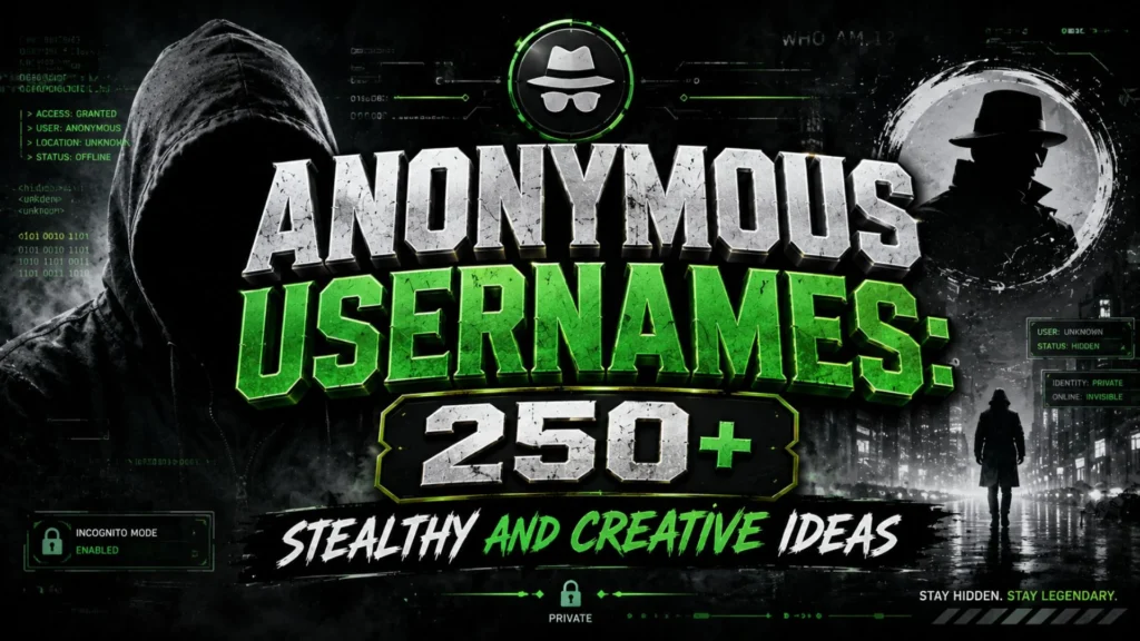 Anonymous Usernames 250+ Stealthy and Creative Ideas