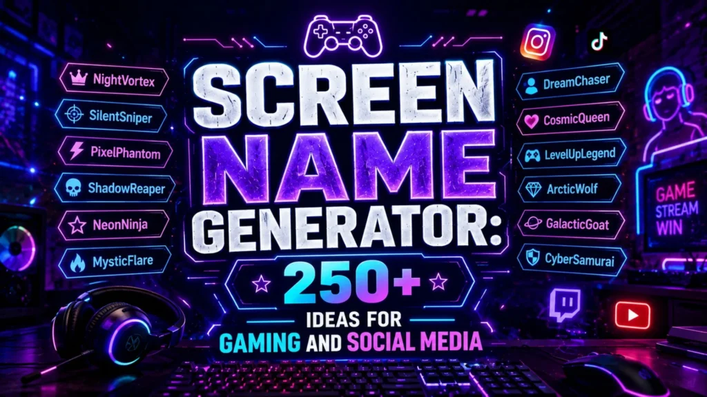 Screen Name Generator: 250+ Ideas for Gaming and Social Media